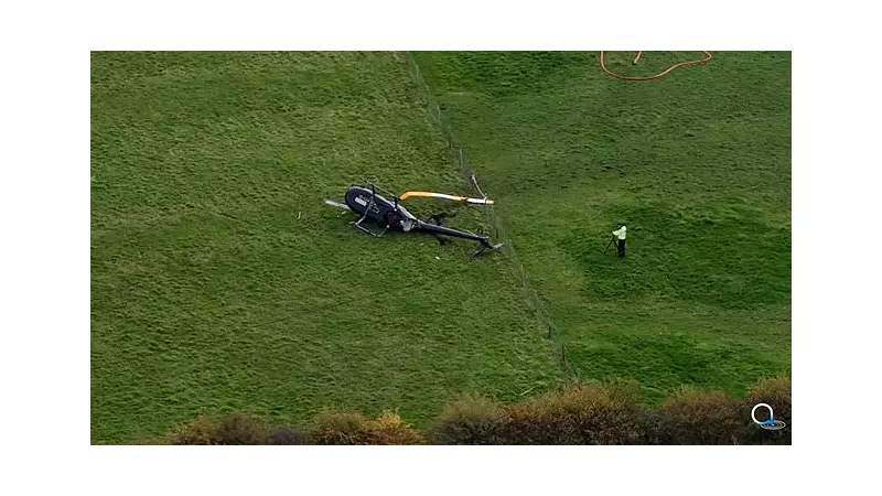Helicopter Plunges Into Field Minutes After Takeoff in UK - Miracle Survival Story