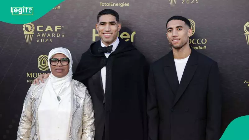 Achraf Hakimi Wins 2025 CAF Award, Celebrates with Mother on Red Carpet