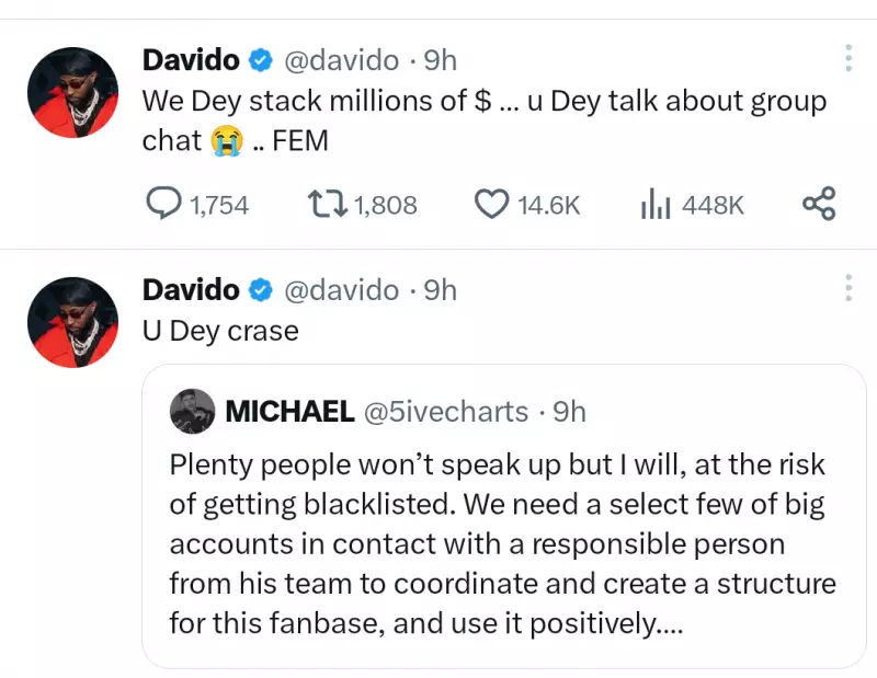 Davido Claps Back at Fan's Structure Suggestion