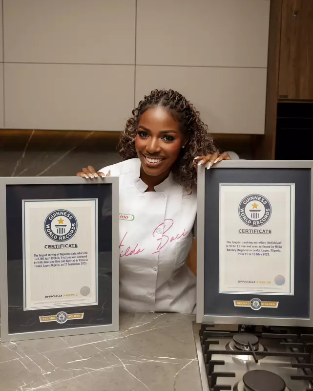 Hilda Baci Makes History Again! Receives Second Guinness World Record Plaque for Epic Jollof Rice Achievement