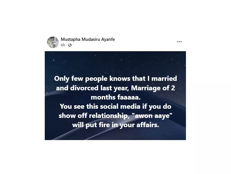 Nigerian Man's Marriage Ends After 2 Months, Blames Social Media