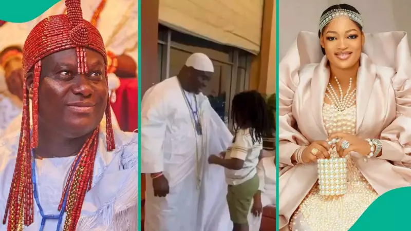 Ooni of Ife's Heartwarming Bond With First Son Prince Tadenikawo in Viral Video
