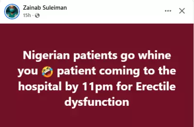 Doctor Reacts as Patient Visits Hospital at 11 PM for Erectile Dysfunction