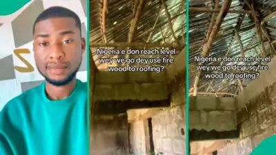 Nigerian Man Discovers Building Roofed With Firewood, Sparks Online Debate