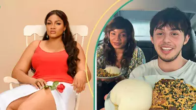 Omotola Jalade's Viral Lesson: Teaching Oyinbo Man to Eat Pounded Yam with Hands
