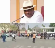 FCT Minister Nyesom Wike's Motorcade Chased by Angry Striking Workers in Abuja
