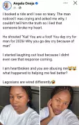 Lagos Driver Calls Passenger 'Fool' for Crying Over a Man in 2026