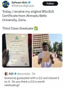 Nigerian Graduate Celebrates Third Class Degree, Inspires Others