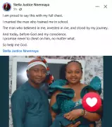 Nigerian Lawyer Vows Eternal Loyalty to Husband Who Funded Her Education