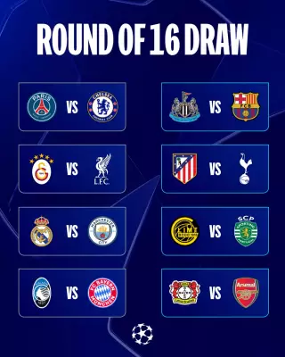 Champions League Round of 16 Draw Revealed: Man City vs Real Madrid Headlines Fixtures