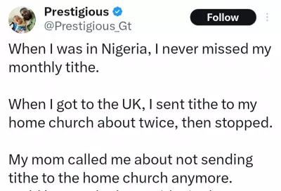 Nigerian Man Stops Tithe After UK Church Experience, Questions Nigerian Practices