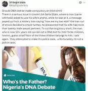 Delta Police Spokesperson Sparks Debate: Should DNA Tests Be Mandatory at Birth?