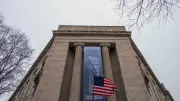 Giant Trump Banner Unveiled at U.S. Justice Department Headquarters in Washington