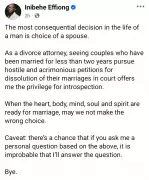 Human Rights Lawyer Warns Against Wrong Spouse Choice After Seeing Young Marriages Fail