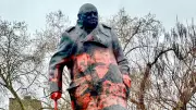Man Arrested for Defacing Churchill Statue with 'Free Palestine' Graffiti in London