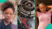 Nigerian Lady's Gas Cooker Explodes While Cooking Noodles, TikTok Video Goes Viral