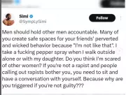 Singer Simi Sparks Debate on Male Accountability and Rape Culture in Nigeria