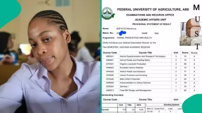 FUNAAB Student Achieves Perfect 10 Straight A's in 500-Level Courses, Goes Viral