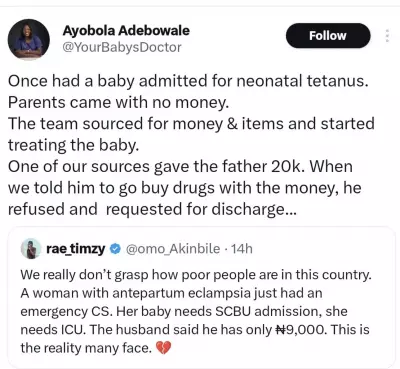 X Users Share Heartbreaking Healthcare Struggles: ₦9,000 for ICU and SCBU