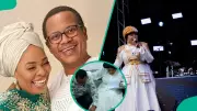 Tope Alabi's Husband Ties Her Shoes in Viral Video, Sparks Widespread Reactions