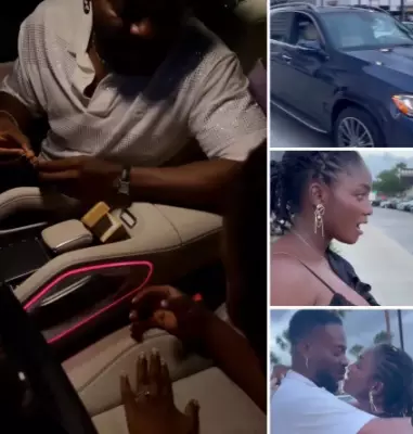 Adekunle Gold Surprises Wife Simi with Luxury Mercedes-Benz and Diamond Ring for Birthday