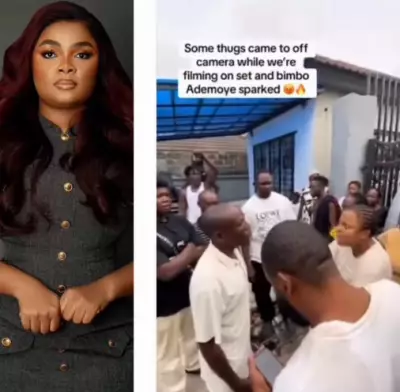 Bimbo Ademoye Challenges Thugs Demanding Settlement on Movie Set