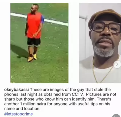 Comedian Okey Bakassi Offers ₦1 Million Reward for Suspect in Ikoyi Phone Theft