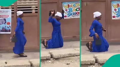 JAMB 2026 Candidate Kneels in Gratitude After Locating Her Exam Venue Ahead of Schedule