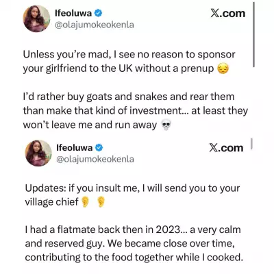 Nigerian Lady Warns Men: Sponsor Girlfriend to UK Without Prenup is Madness
