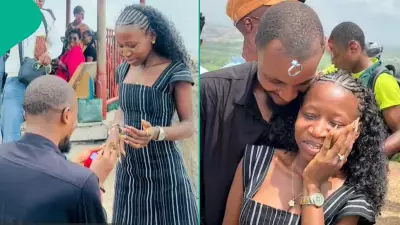 Nigerian Man Proposes to Girlfriend of 10 Years on Olumo Rock, Goes Viral