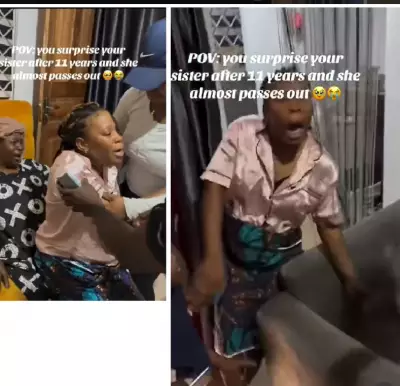 Nigerian Woman's Surprise Reunion After 11 Years Leaves Sister Overwhelmed