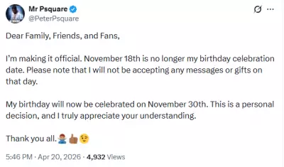 Peter Okoye Announces Separate Birthday from Twin Brother Paul Okoye