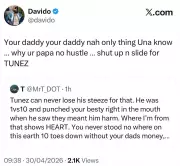 Davido Claps Back at Fan Who Dragged Him While Defending DJ Tunez