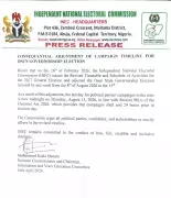 INEC Adjusts Osun Governorship Election Campaign Timeline by One Week