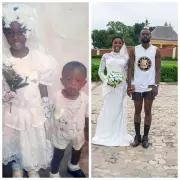 Nigerian Man Recreates Childhood Photo with Sister on Her Wedding Day