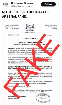 Botswana Government Denies Fake Public Holiday for Arsenal Fans