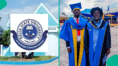 Nigerian Father and Son Earn Postgraduate Degrees Together at DELSU Convocation