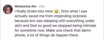 Woman Says Checking Husband's Phone Saved Her from Sickness Over His Infidelity
