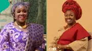 AMVCA: Joke Silva Kneels to Greet Mama Rainbow, Stirs Online Reactions