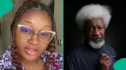 Lady Meets Prof Wole Soyinka in Akwa Ibom, Video Goes Viral