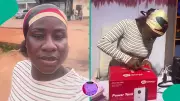 Lady Trends After Displaying Receipt for Itel Power Tank Purchase