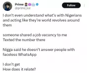 Recruiter Refuses Job Seeker Over Faceless WhatsApp Account