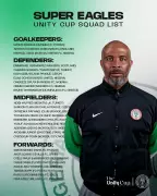 Super Eagles Coach Eric Chelle Names 26-Man Squad for Unity Cup