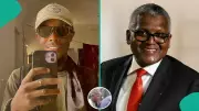 Video: Aliko Dangote Joins Queue in Sun After Arriving Late at Mosque