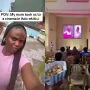 Woman Amused by Mother's Choice of Cinema in Ado-Ekiti