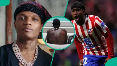 Ademola Lookman Shows New Tattoos, Spends Time with Wizkid