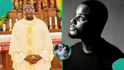 Catholic Priest Reacts to Wife's Calm Demeanour at Alexx Ekubo's Burial