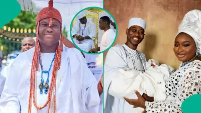 Ooni Playfully Teases Lateef Adedimeji Over Triplets' Birth During Palace Visit