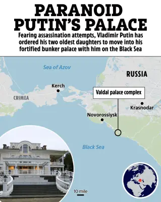Putin Orders Daughters to Live in Bunker Palace Amid Assassination Fears