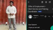 Nigerian Man Bags International Job, Displays Appointment Letter Online